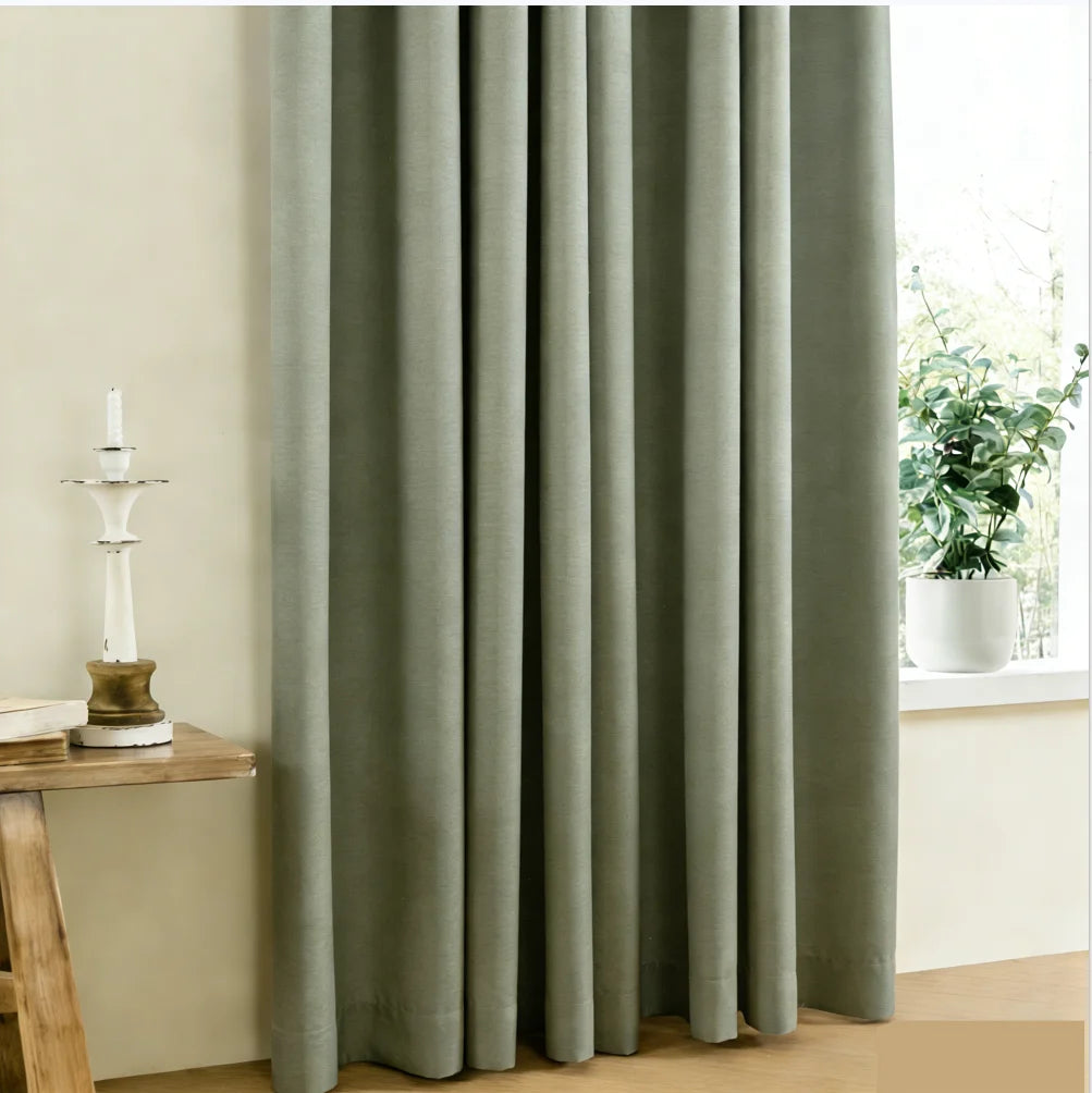 1Pcs Modern Minimalist Blackout Curtain - Heat Insulation, All-Season Universal Drapes for Bedroom  (Rod Pocket) Curtains only