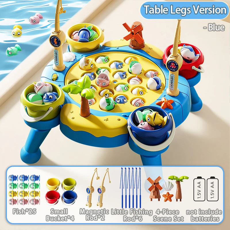 Magnetic Fishing Game - Educational Learning Toy with 2/6 Poles & 25/35/45 Fish for Kids Develops Fine Motor Skills