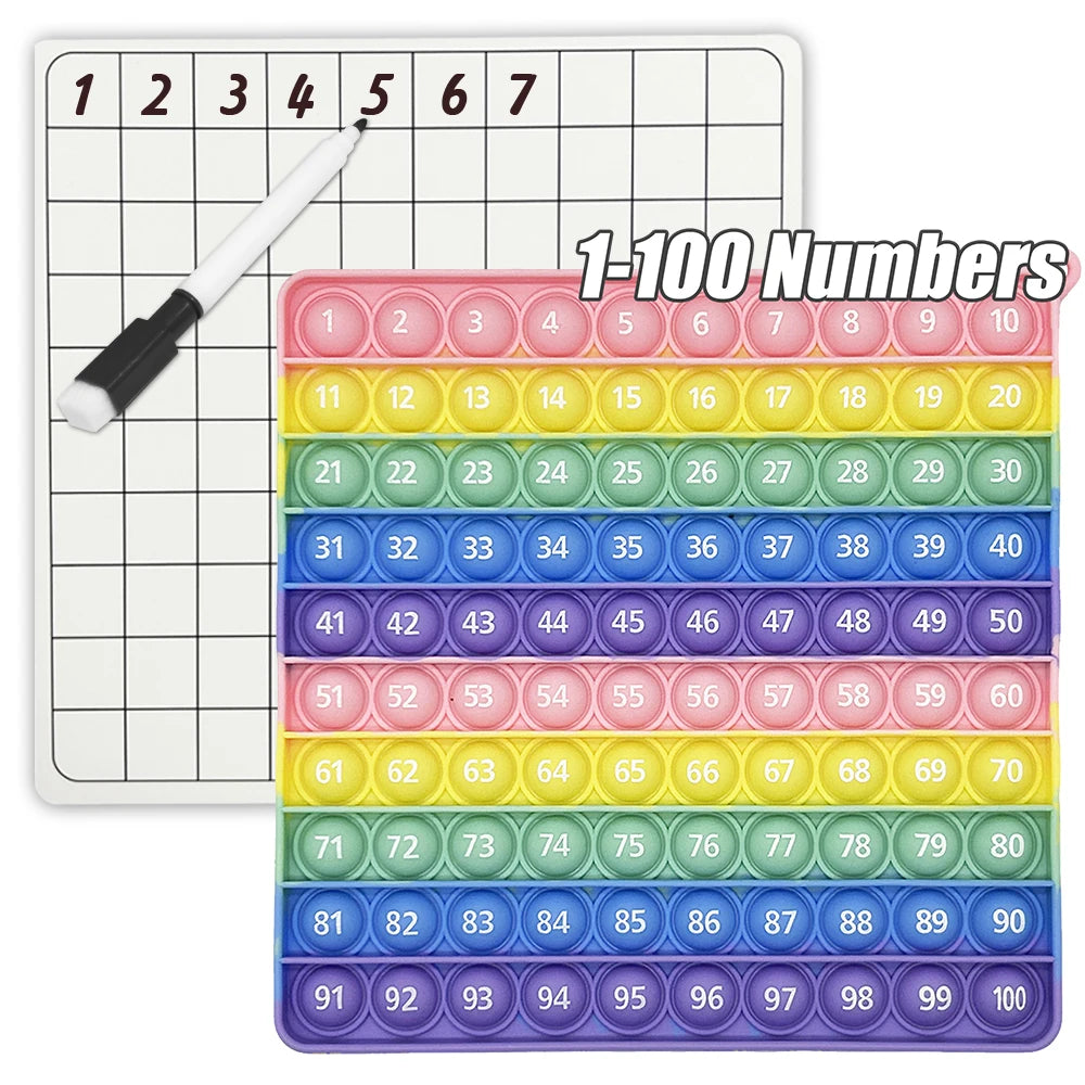 1-100 Number Learning Activities with Erasable Cards & Pens, Stationery Manipulatives Educational Toy Set for Kids Ages 3+