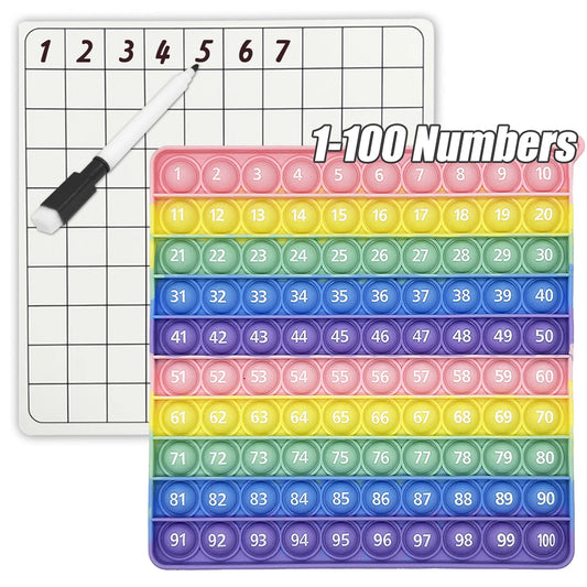 1-100 Number Learning Activities with Erasable Cards & Pens, Stationery Manipulatives Educational Toy Set for Kids Ages 3+