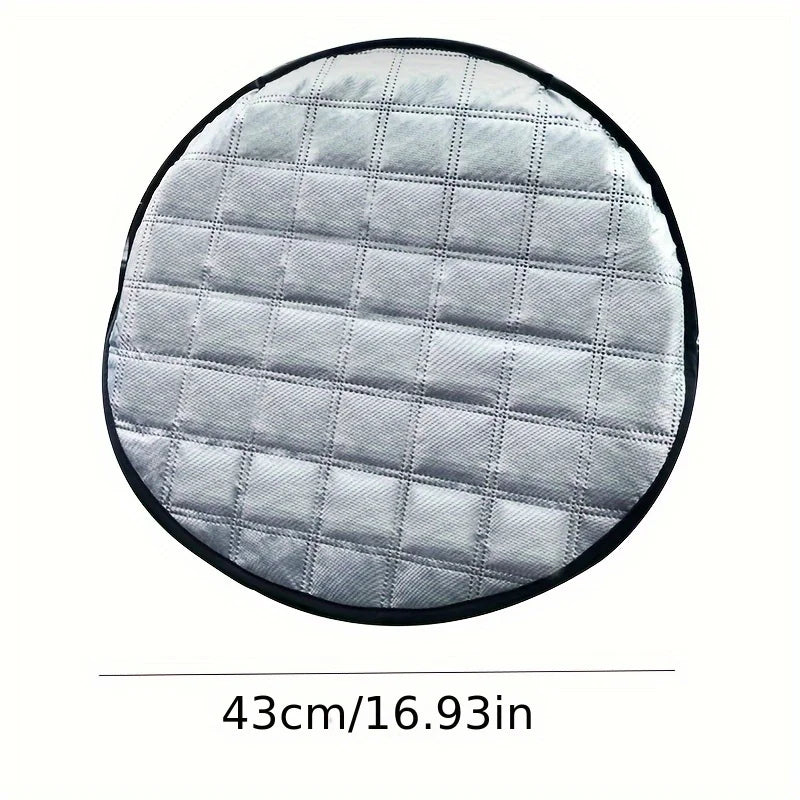 Car Steering Wheel Sun Cover 43cm Aluminum Foil Folding Cooling & Heat insulation Shield Sunscreen Cover Car Interior for Summer
