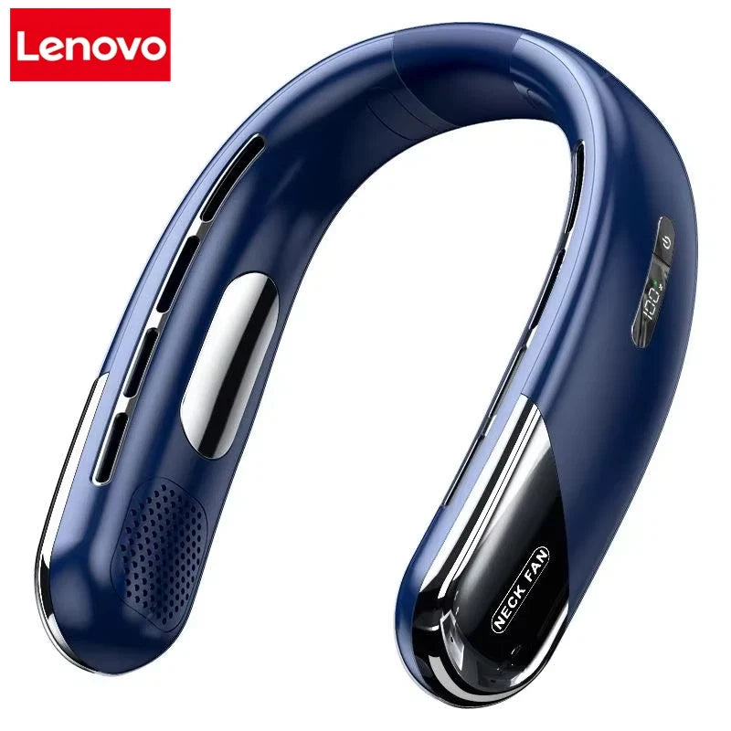 Lenovo Hands Free Neck Fan Portable USB Rechargeable Bladeless Cooling Fan Quiet Wearable Fan For Summer Travel Mini Long Endur