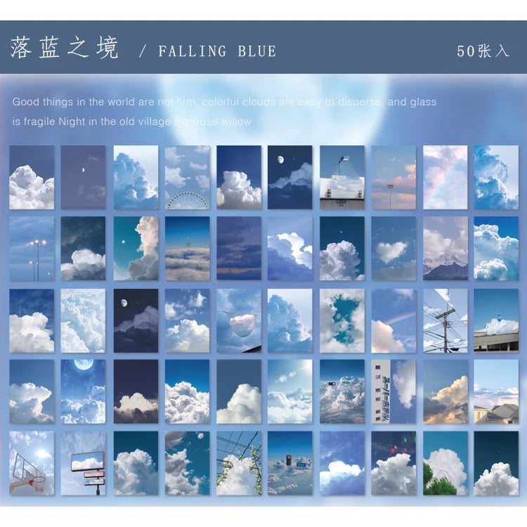 Yoofun 50 Sheets Natural Scenery&Art Paintings Stationery Stickers Book Aesthetic Landscape Cute Scrapbooking Planner Journaling