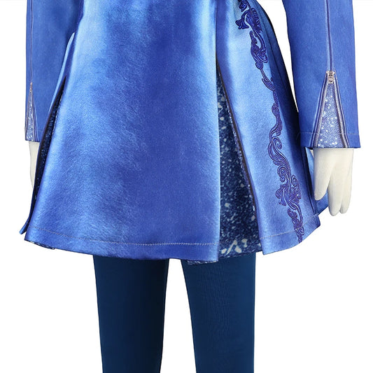 Girls Descendants Blue Jacket Wicked Fairy Tale Halloween Fancy Dress Outfit Kids Carnival Birthday Party Clothes Girls Theme Ev