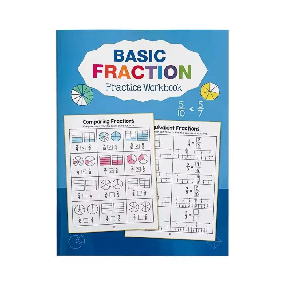 Montessori Fractions Workbook Arithmetic Learning Teaching Aids Grade 3-4 Primary School Math Cognitive Training Test Book