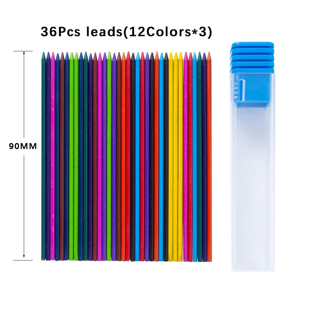 2.0MM Metal Mechanical Pencil with lead Art Drawing Design Automatic Drawing Special Pencil Student Office School Supplies