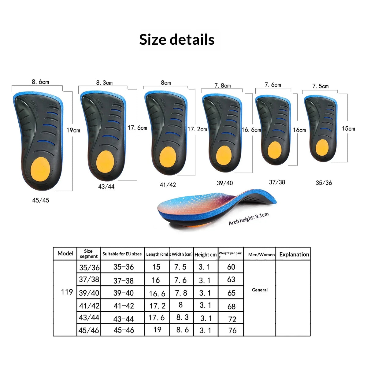 New  Arch Support Pad For Plantar Fasciitis Feet Care Insoles Orthopedic Insoles Orthotics Flat Foot Health Sole Pad Insert
