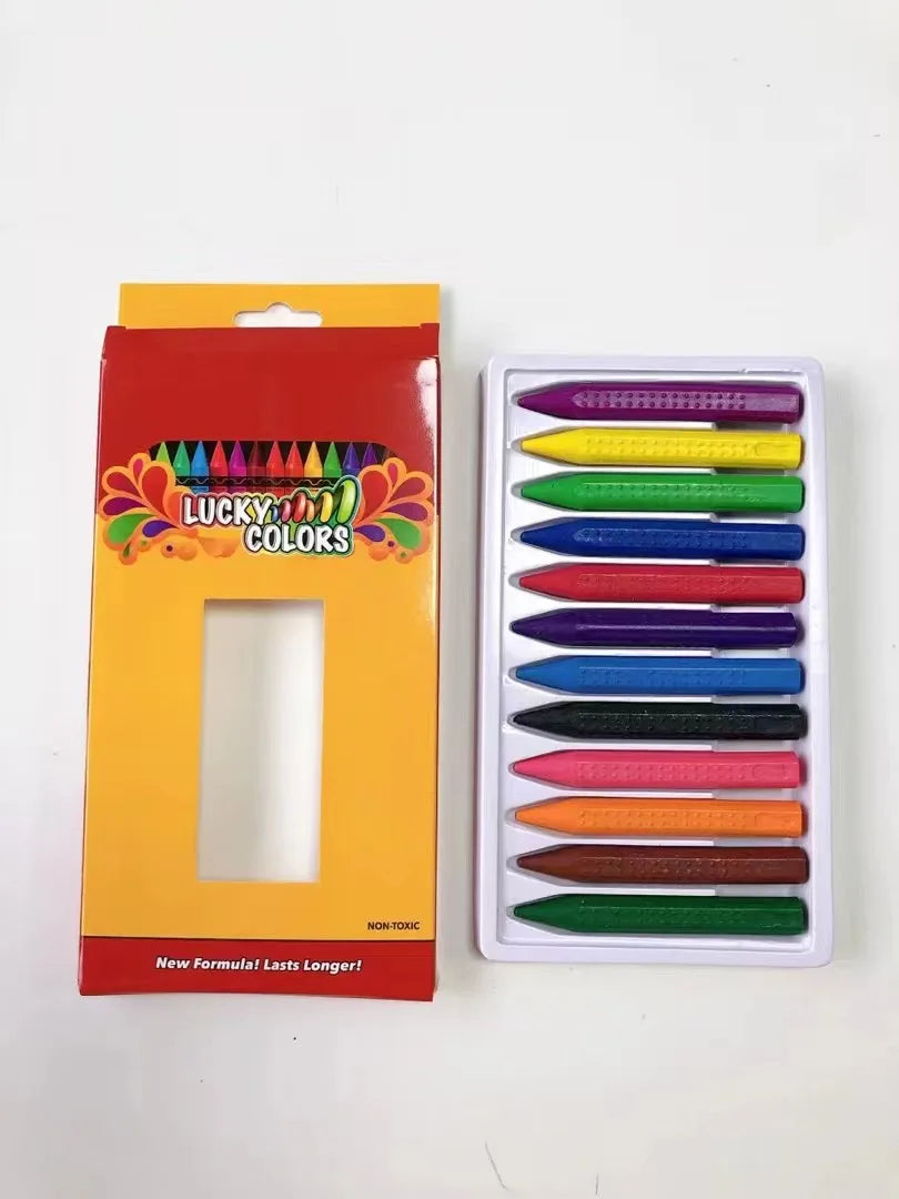 12Colors Wax Crayon Do not Dirty Hands Washable Crayons Drawing Painting Crayon Sticks Colored Wax Crayons Art Supply