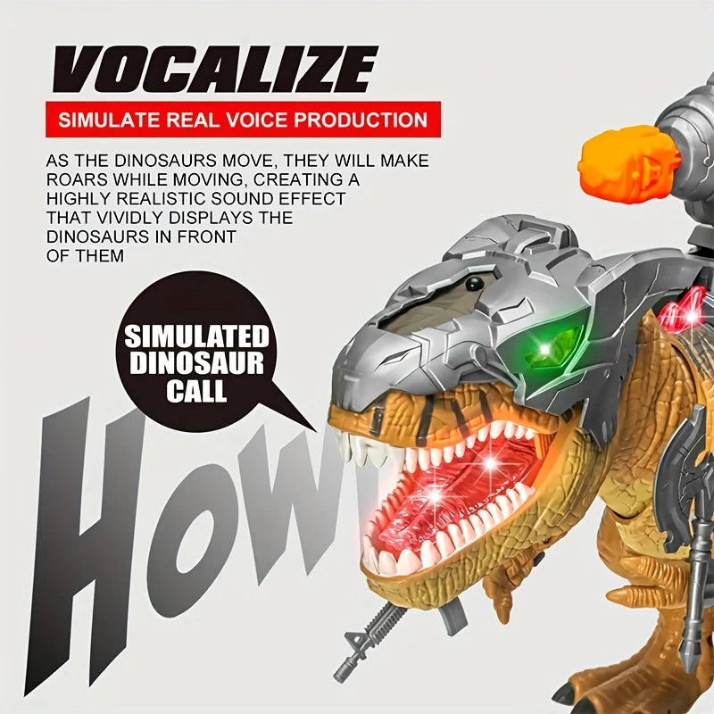 Simulated Alloy Dinosaur Toy, RC T-Rex, Runs & Roars, Built-in Sound Effects, Birthday Gift for Kids 3+, With Remote, Batteries