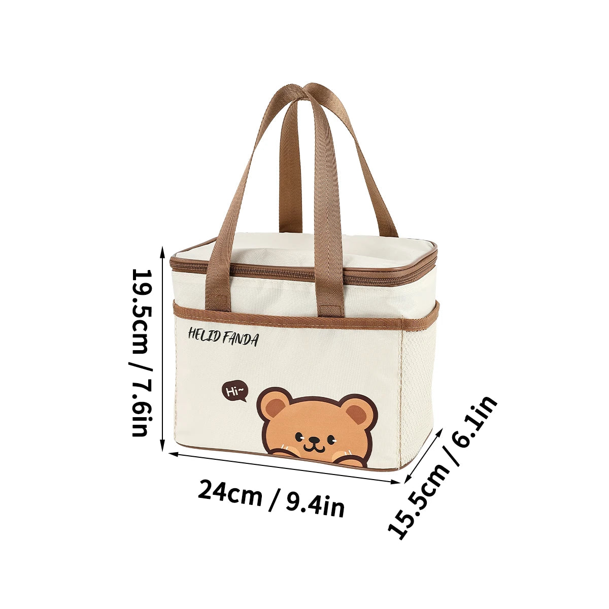 Cute Capybara Insulated Lunch Bag For Student Kid Portable Large Capacity Waterproof Food Thermal Bag Reusable Picnic Cooler Bag