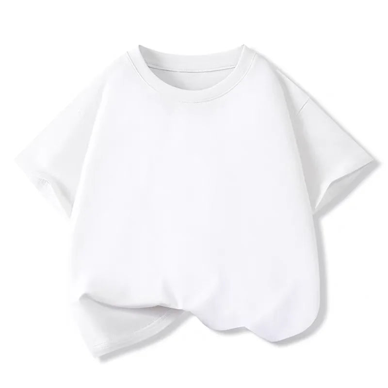 White Red Kids Boys TShirt Cotton Sport Fashion Summer Girls T Shirt Casual Short Sleeves Breathe Children’s Clothes 2-12 Years