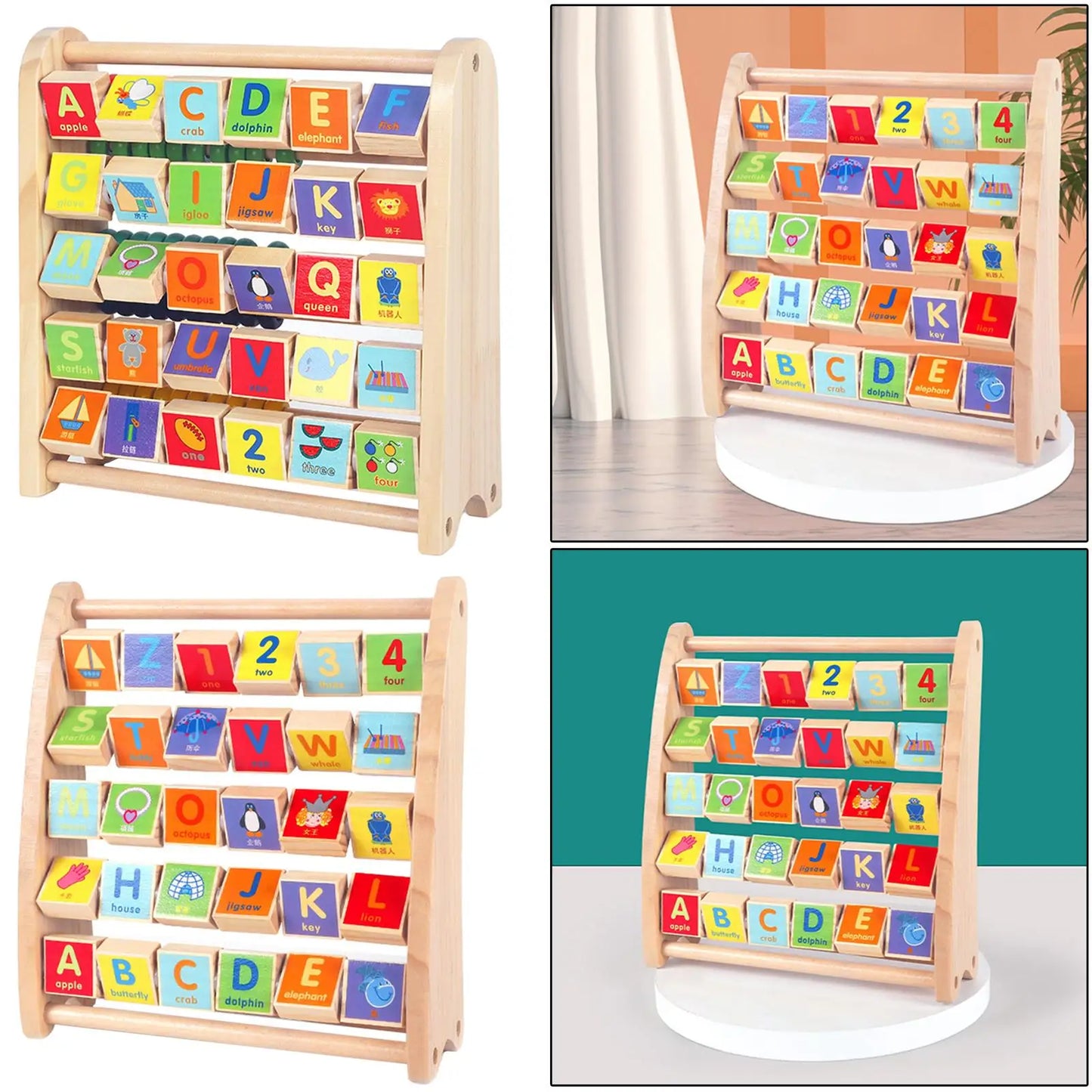 Wooden Abacus Activity Blocks Educational Learning Abacus Toy Small Educational Toy for Kindergarten Preschool Children