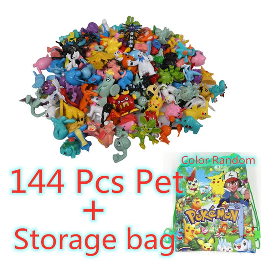 144 Style Pokemon Figure Toys Anime Pikachu Action Figure Model Ornamental Decoration Collect Toys For Christmas Gift