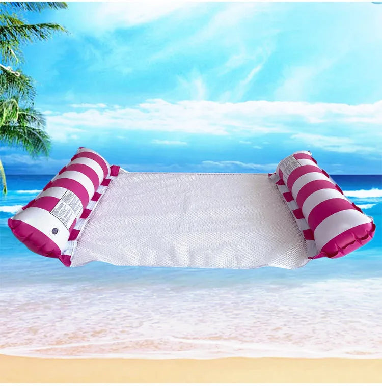 Summer Foldable Water Hammock Swimming Pool Inflatable Air Mattress for Swimming Beach Lounger Floating Sleeping Bed Chair