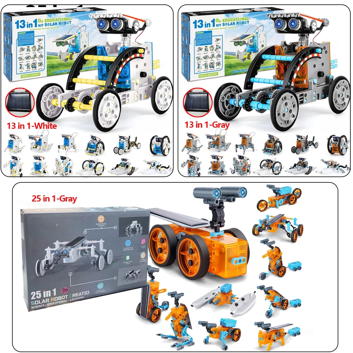 25 in 1 Solar Robot Kit Toys for Kids Boys Educational Toy DIY STEM Science Experiment Gadgets Electric Robotics Kits Gifts