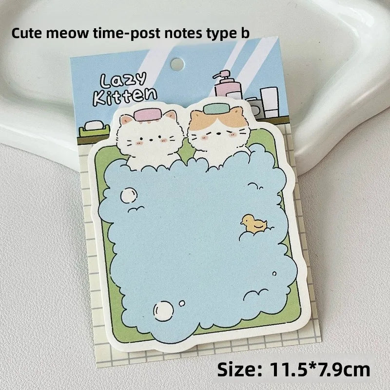 Post It Notes Cloud Diary Cute Cat Illustration Material Shape Multifunctional Sticky Notes Message Memo