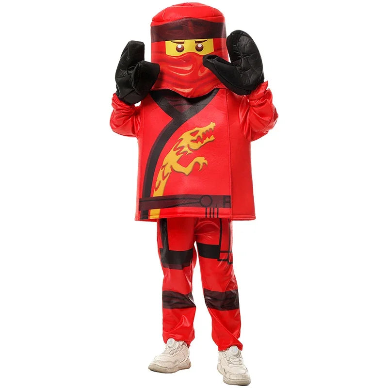 New Arrival Guy Boy Hidden Warrior Kai Outfit Fancy Dress Up Kids Ninja Lloyd Halloween Costume