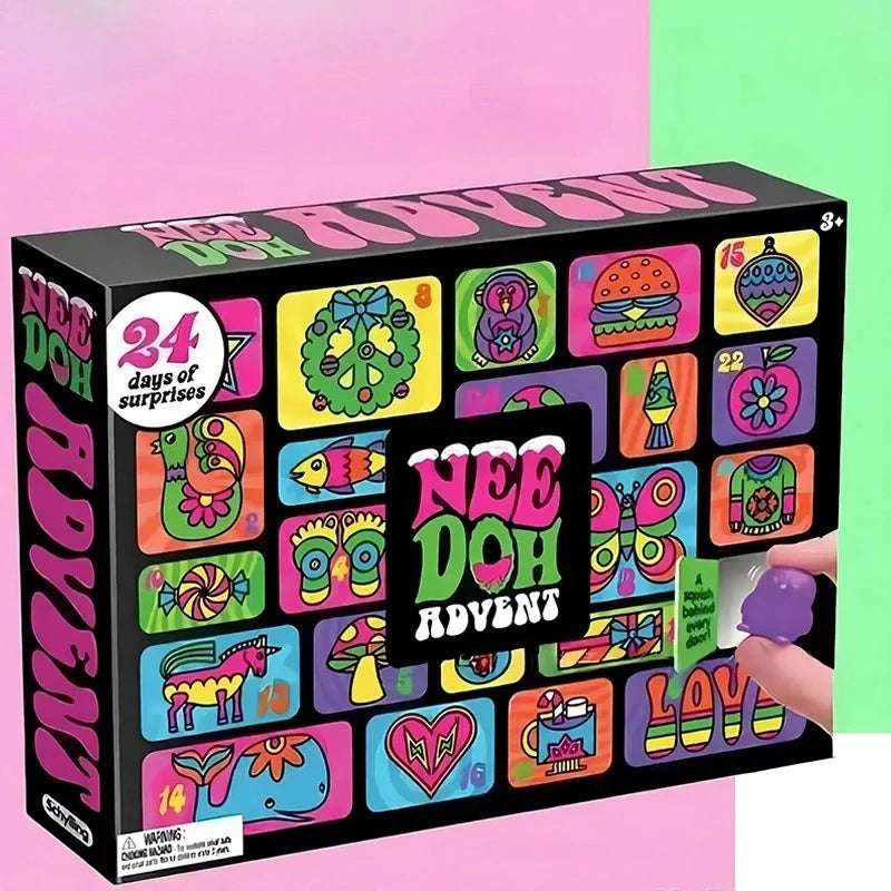 NeeDoh 3D Fidget Doll Advent Calendar – 24-Day Christmas Countdown