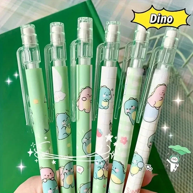 5pcs Automatic Pencil Cute Mechanical 0.5mm Pencil Set With Refills Retractable Pencil School Kids Stationery Office Supplies