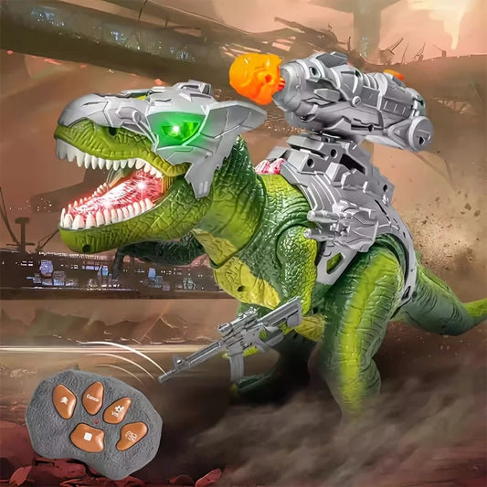 Simulated Alloy Dinosaur Toy, RC T-Rex, Runs & Roars, Built-in Sound Effects, Birthday Gift for Kids 3+, With Remote, Batteries