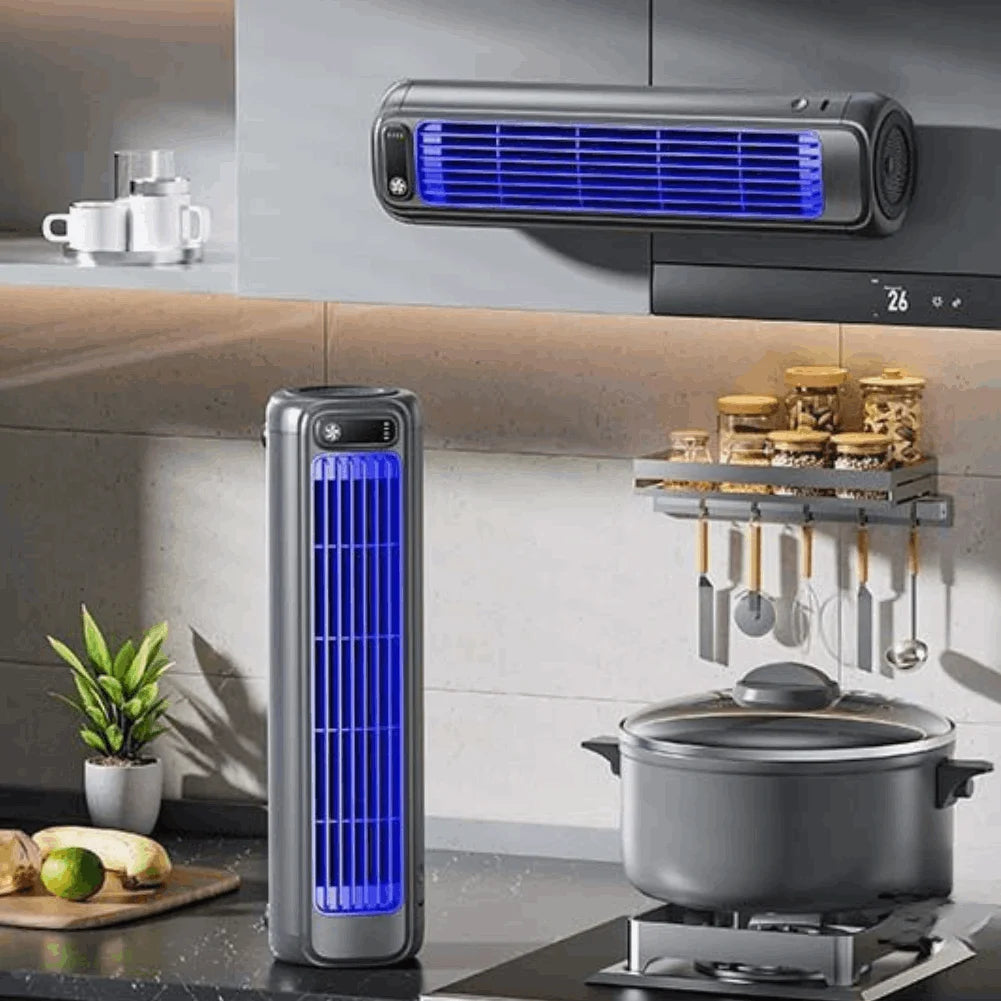 Portable Air Conditioner Fan Rechargeable Non-drilling Silent Summer Cooling Fan Promote Air Circulation, Kitchen Wall Mounted F