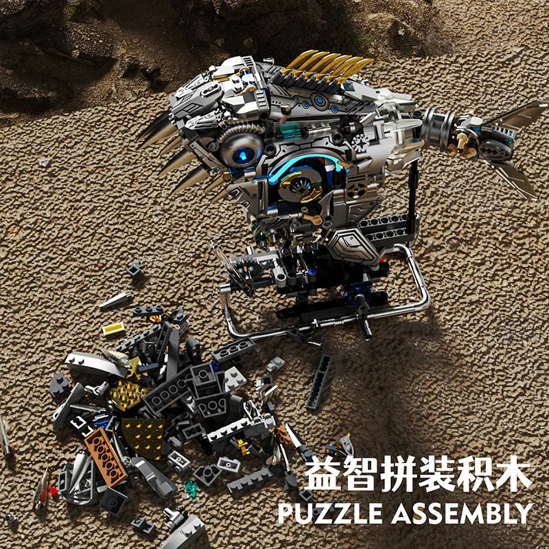 2026 New Mechanical Piranha Building Block DIY Assembly Model,STEM Educational Science Kits for Kids,Creative Desktop Decoration