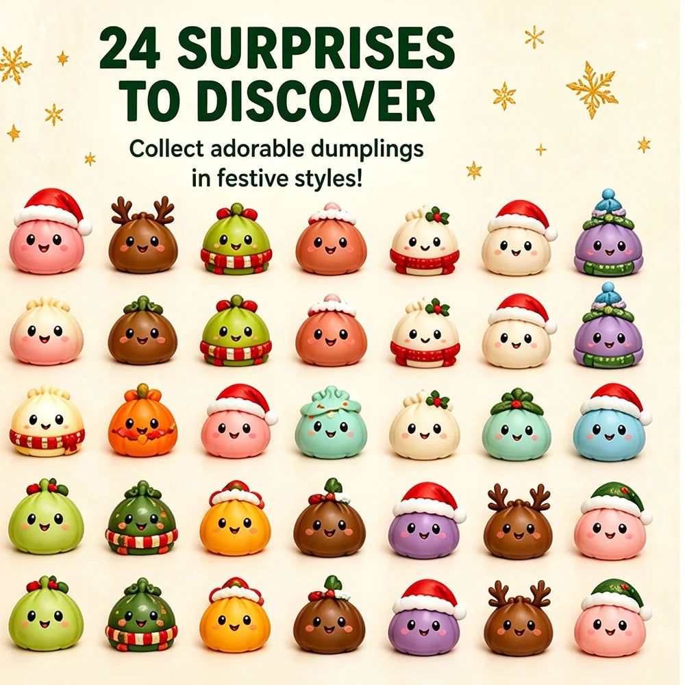 Squishy 2026 Christmas Advent Calendar, 24 Days Countdown Surprise Box, Dumpling Slow Rebound Squishies Squeeze Sensory Gift