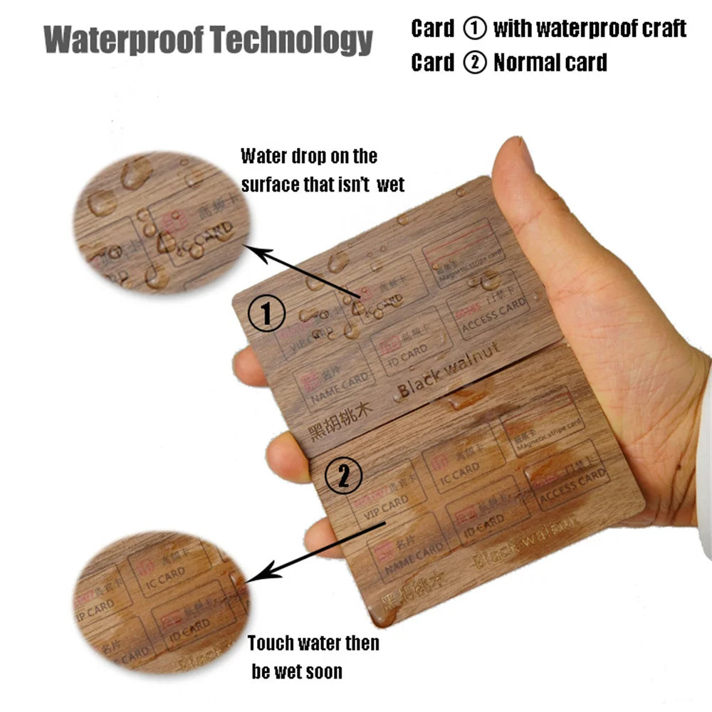 2/5/10Pcs Blank Walnut Business Card RFID Ultralight Card Smart NFC Card for DIY Arts Craft Project Laser Engraving Material