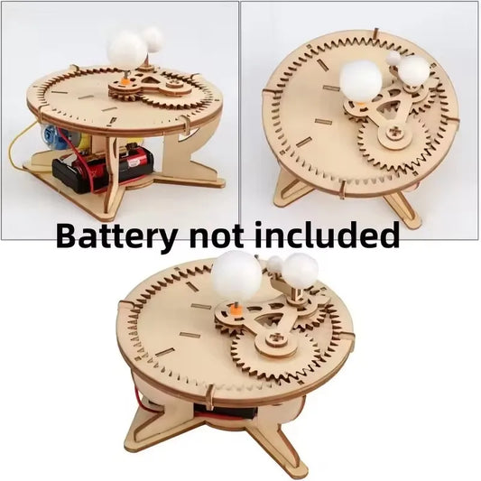 DIY Solar System Model Mechanical Set  Astronomy Sun Earth Moon Planet STEM Experiment Toy Set Science Education Wooden Puzzle