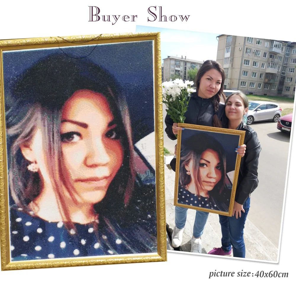 HUACAN Full Kits Diamond Mosaic Photo Custom Handicraft Hobby Diy Gift Home Decor Embroidery Sale Personal Private Pictures