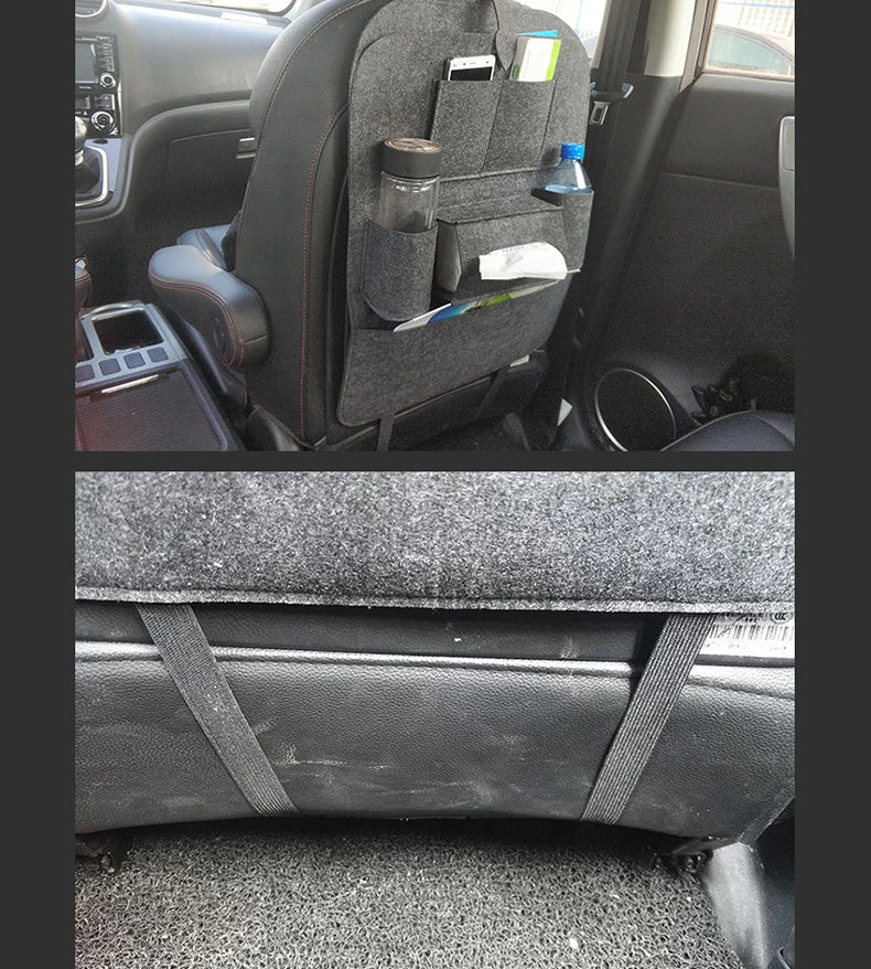 1pcs Car Seat Back Handing Storage Bag Multi-function Felt Bag,Interior Storage And Organization Supplies