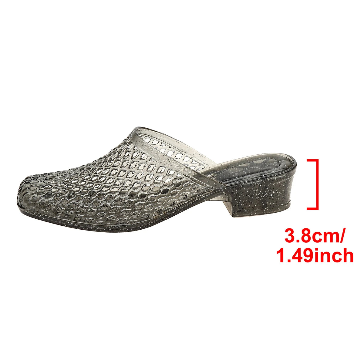 New Summer Transparent Jelly Shoes Square Toe Women's Mule Slippers 2026 Luxury Brand Lightweight Beach Openwork Women's Sandals