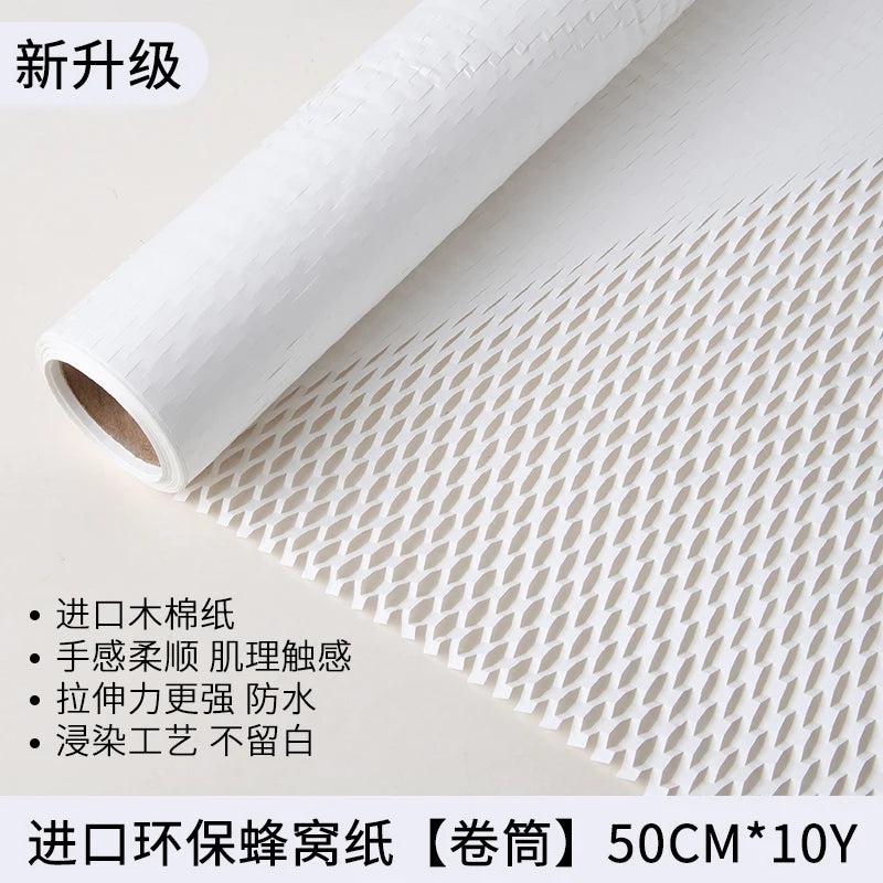 Honeycomb Mesh Embossed Paper Floral Art Bouquet Flower Arrangement Gift Wrapping Material Waterproof Designer High Quality