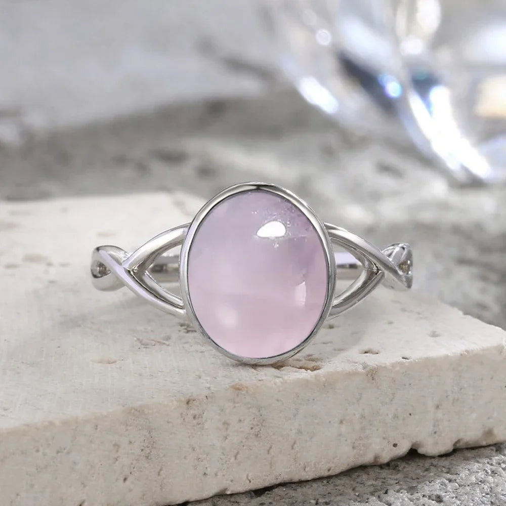 S925 Sterling Silver Aquamarine Rings Simple Rings Blue Natural Stone Oval 8*10mm Party Gifts Fine Jewelry Rings For Women