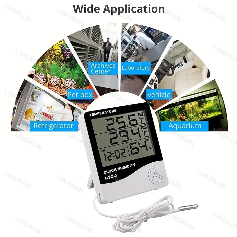 Indoor LCD Digital Thermometer Hygrometer - Electronic Temperature & Humidity Meter Sensor Gauge Weather Station for Home