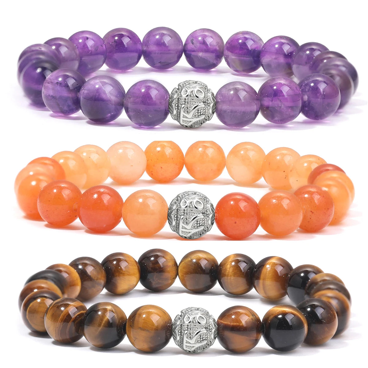 S925 Sterling Silver Natural Stone Bracelet Amethyst  Lava Stone Dragon Pattern Bracelet Jewelry Gift Pulsera De Plata 925