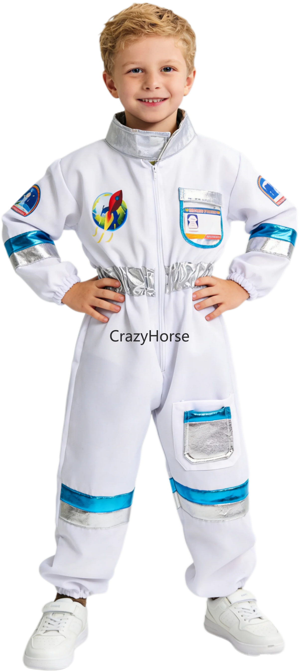 New Astronaut Boys Girls Cosplay Costume for Kids Spaceman Child Halloween Dress Up Children Rocket Jumpsuit Outfit Bodysuits