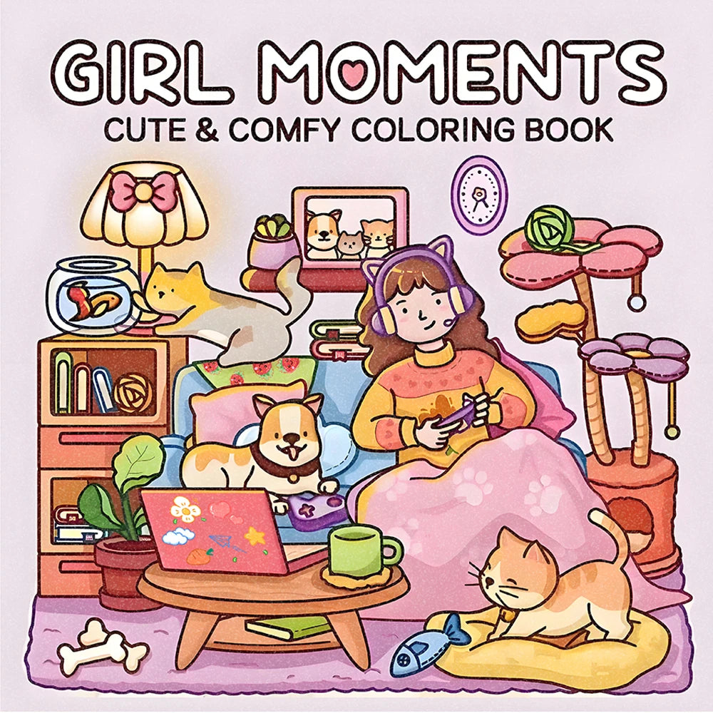 COZY BESTIES: Coloring Book for Adults And Kids Featuring Cute Cozy Daily Activities for Relaxation DIY Painting Drawing Gift