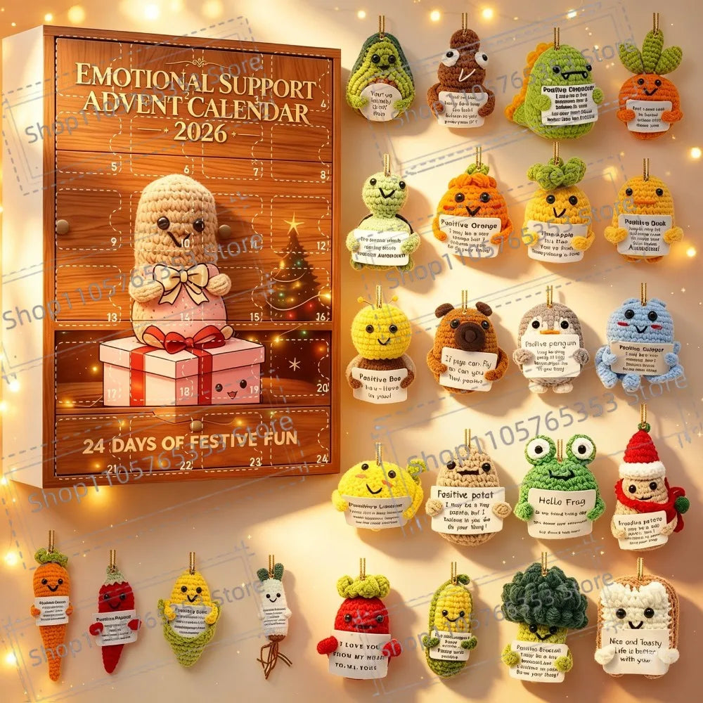 2026 Emotional Support Advent Calendar,24 Days Countdown Advent Calendar,2D Acrylic&3D Flat Surface Unique Christmas Gift