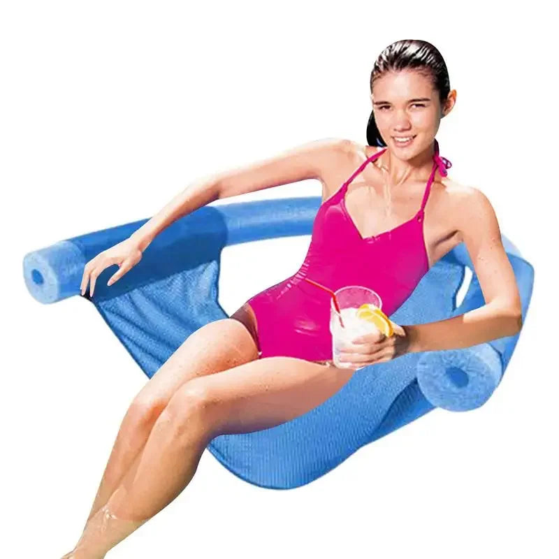 1Pcs Swimming Pool Float Chair Mesh Net Seat Water Hammock Lounge Foam Noodle Floating Chair for Adult Kid Summer Beach Toy