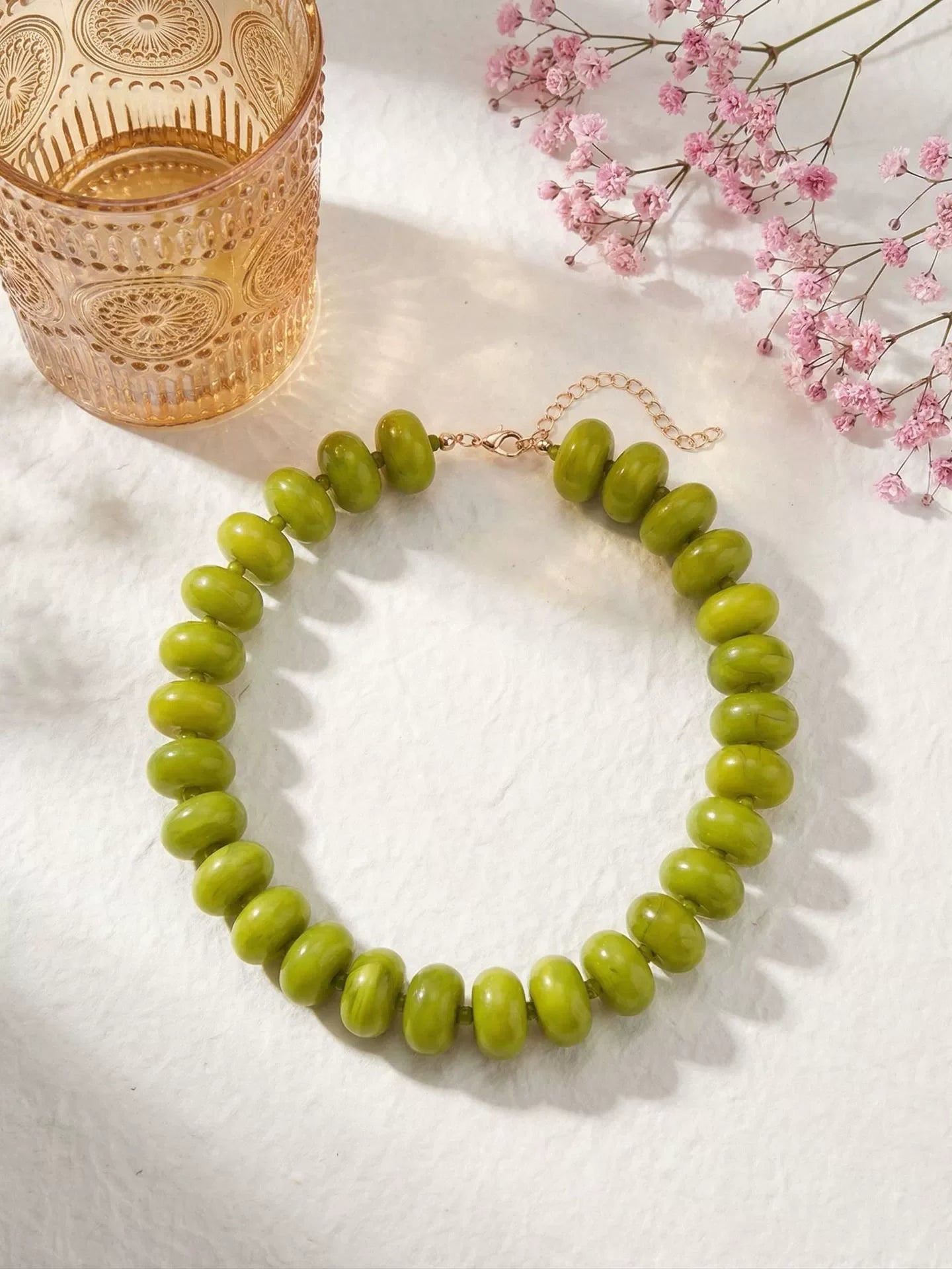 Bohemian Fashion Casual Dopamine Resin Bead Necklace Charms Chunky Jewelry Suitable for Women Daily Vacation Wear