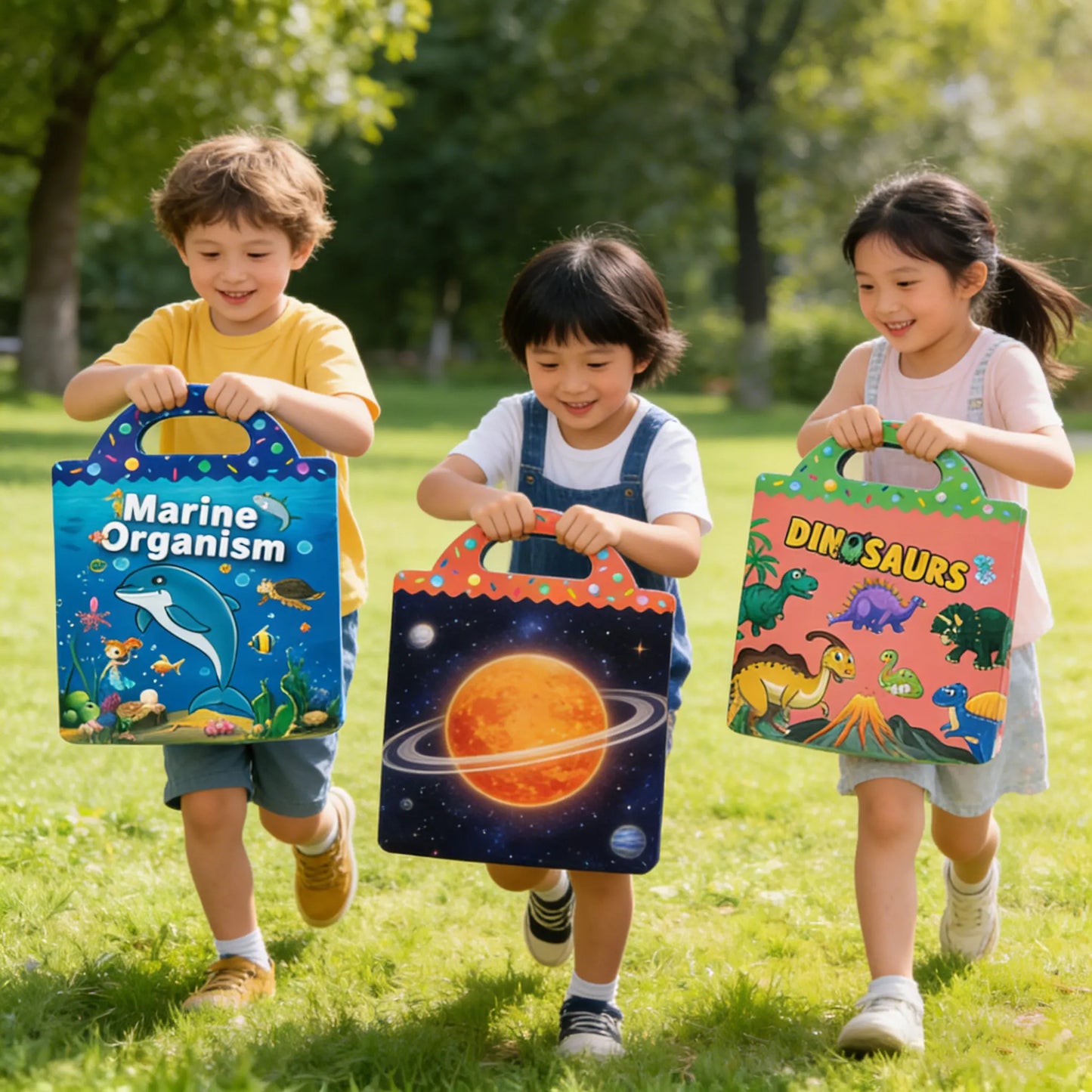 Reusable Bubble Sticker Book for Kids - Multi-Themed Educational Learning Activities, Washable & Safe Toddler Stickers