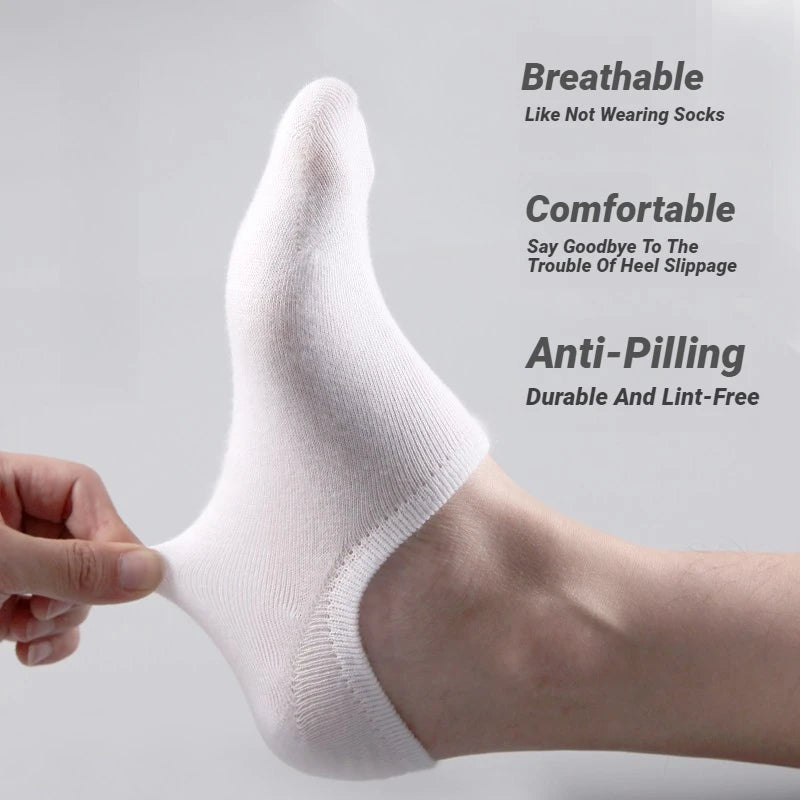 5Pair / Lot Fashion Happy Men Boat Soc Silicone Invisible  Socks Male Ankle Sock Slippers Meia