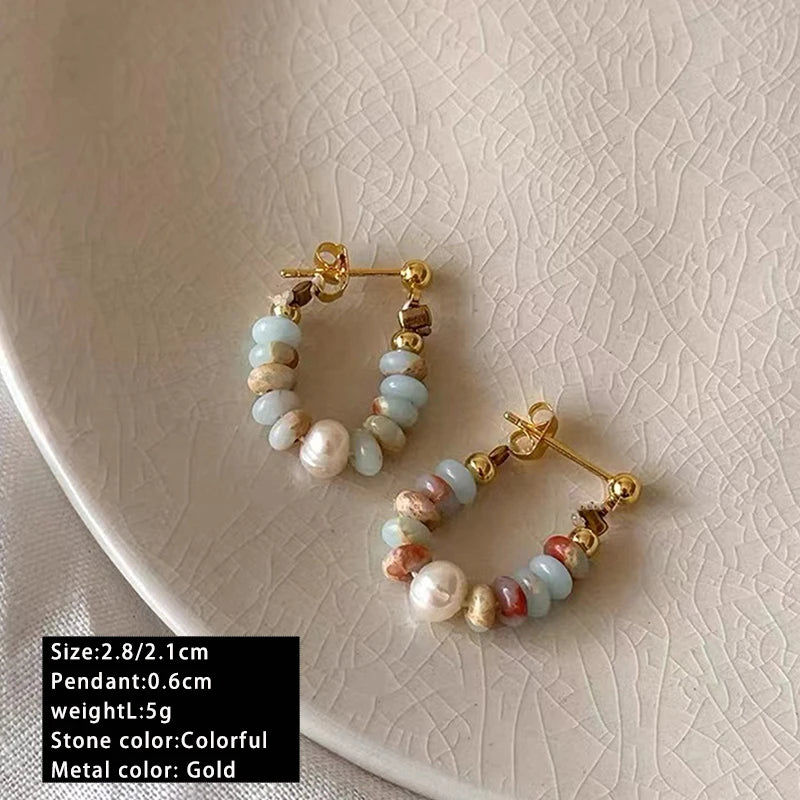 Vacation Style Natural Stone Bead Pearl Pendant Bracelet For Women's Fashion Jewelry sets Unusual Bracelet Accessories For Party