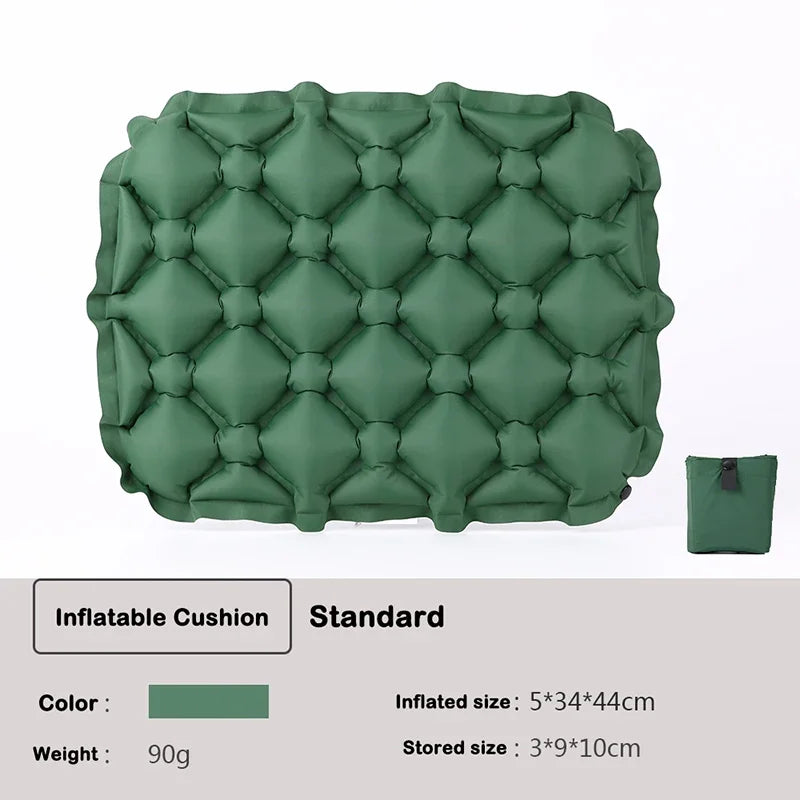Inflatable Seat Cushion,Portable Lightweight Travel Air Sitting Pad,Moisture and Water Resistant Camping Chair Mat for Outdoor