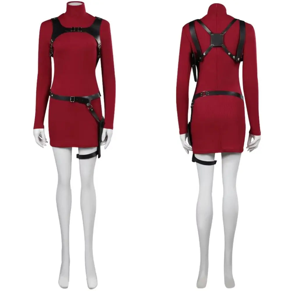 Female Ada Cosplay Wong Costume Dress Belt Wig Roleplay Outfits Fantasia Halloween Carnival Disguise Suit For Adult Women
