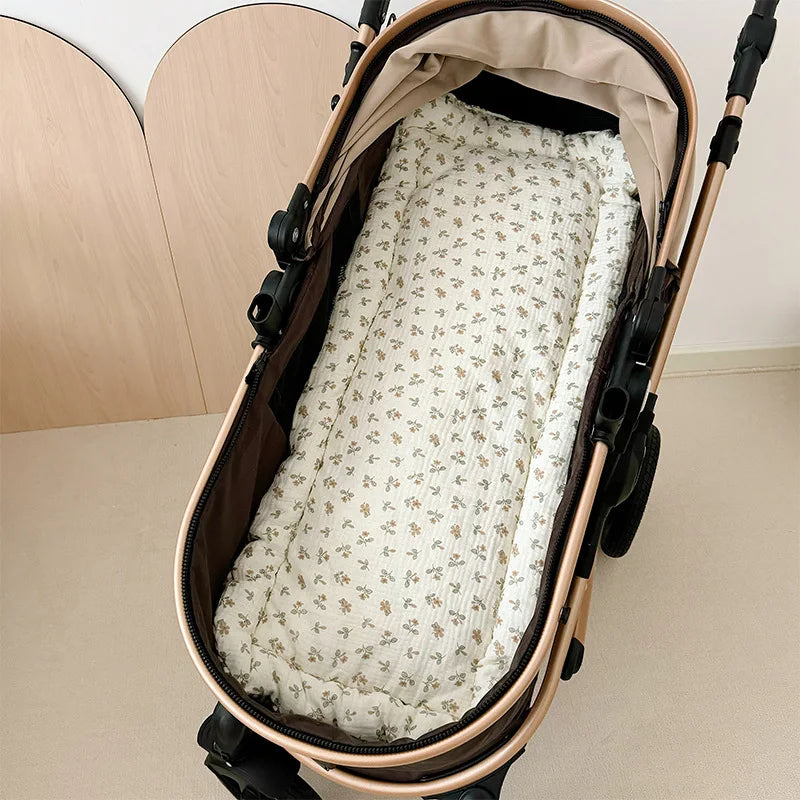Universal Baby Stroller Mat Double Side Cooling Seat Cushion Soft Ramie Cotton Gauze Summer Cart Mat Stroller Accessories