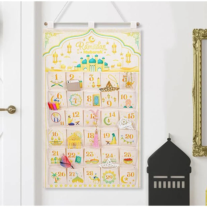 Personalized Ramadan 30 Day Advent Calendar For Muslim Islamic Kid Boy Girl Kareem Eid Al Fitr Wall Hanging Home Decoration
