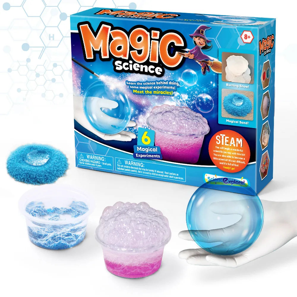 Science Experiment Kit Magic Science/Bouncy Ball/Soap/Disgusting Gross Slime  STEM TOYS for Kids Funny Science Explore Gifts