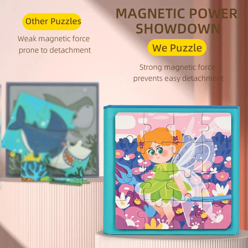 New Kids Magnetic Jigsaw Puzzle Game Baby Early Learning Animal Fruit Traffic Cognition Educational Toy Gift for Children